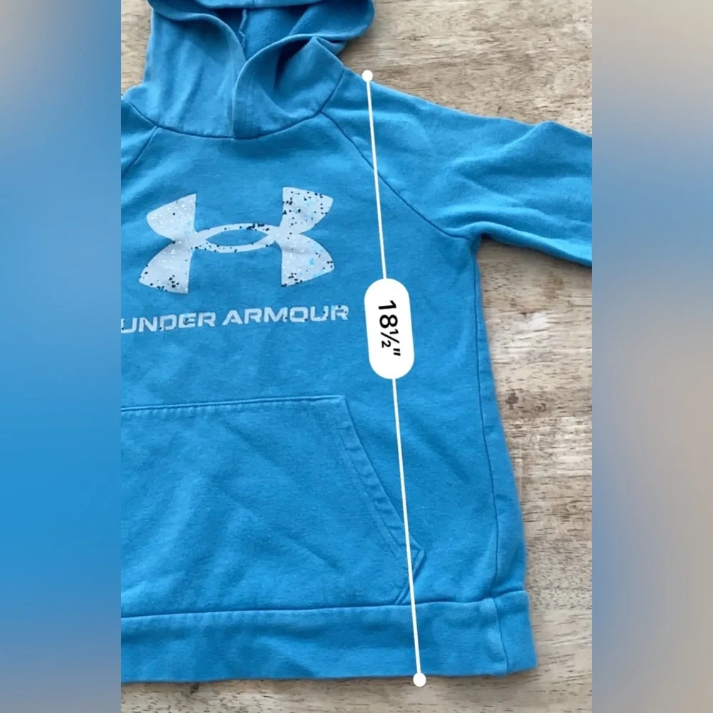 Under Armour Sz Youth Small Blue UA Rival Fleece Big Logo Fill‎ Hoodie